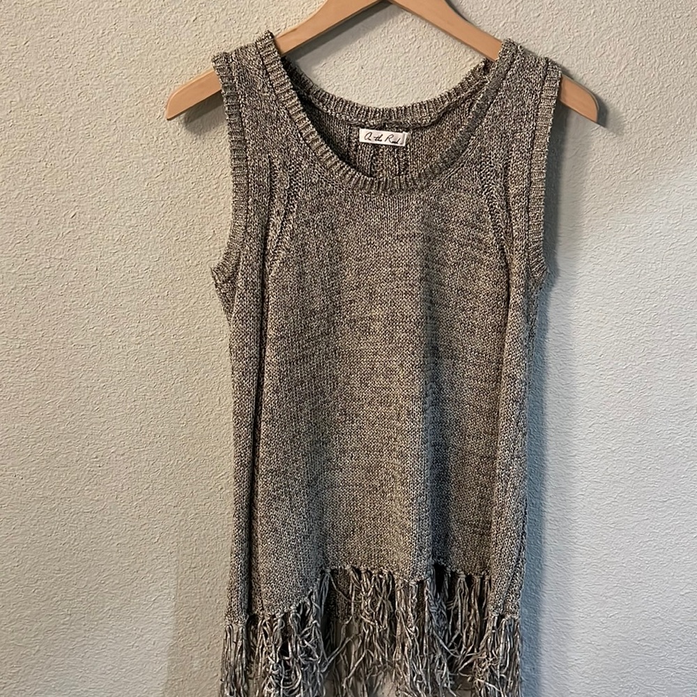 Grey Tunic Sleeveless Sweater Cover-Up